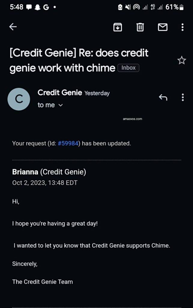 Does Credit Genie Work With Chime?